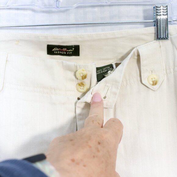 Eddie Bauer Vashon Fit cream Khaki Chino Pants Size 14 - Picture 5 of 12